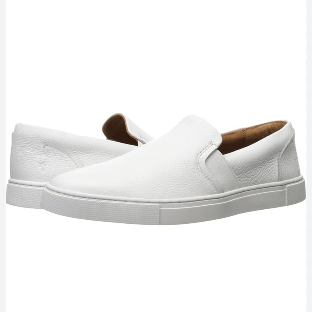 FRYE White Leather Slip-On Shoes‎